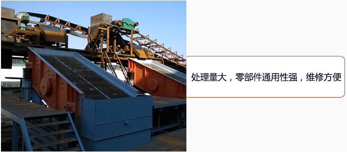 圓振動篩處理量大，零部件通用性強，維修方便。