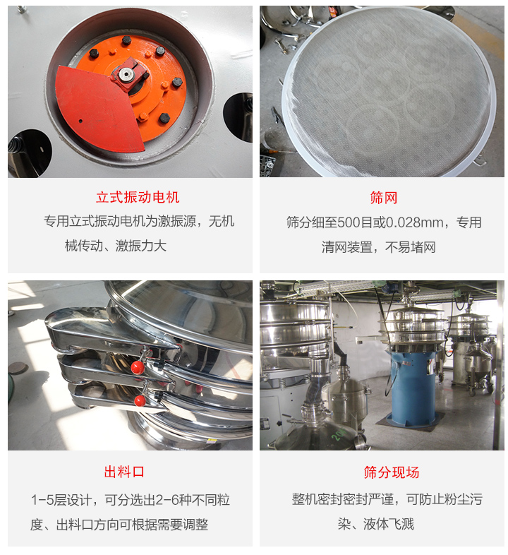 旋振篩定制化有：移動，加緣，閘門等多種形式選擇。子母設(shè)計(jì)透網(wǎng)率高，換網(wǎng)方便。