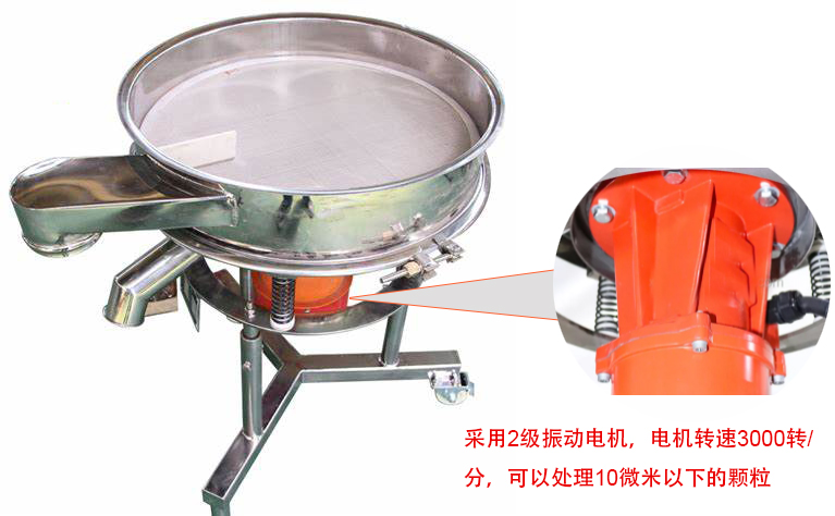 高頻篩特點：框體加高可防止?jié){液往外飛濺；加擋料板可加快排料，提高篩分效率